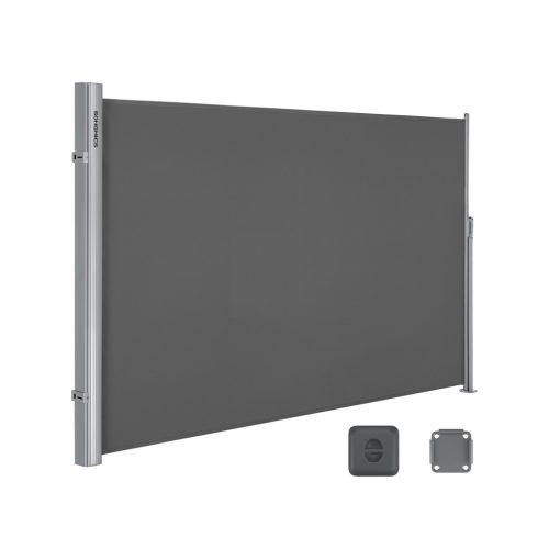 SONGMICS Kihúzható Oldalsó Napellenző Szürke Alumínium 2x3m Teraszhoz