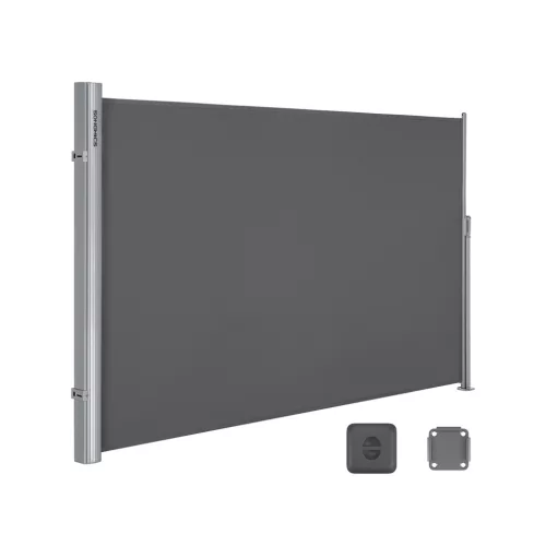 SONGMICS Kihúzható Oldalsó Napellenző Szürke Alumínium 2x3m Teraszhoz