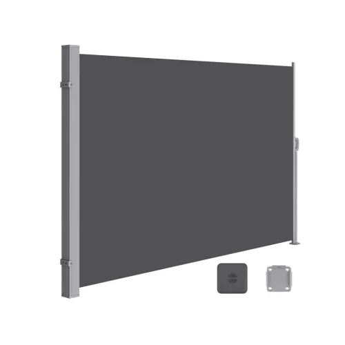 SONGMICS Oldalsó Napellenző 200 x 300 cm Füstszürke Terasz Árnyékoló