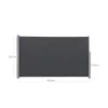 SONGMICS Prémium Oldalsó Napellenző Teraszhoz 200 x 400 cm Füstszürke