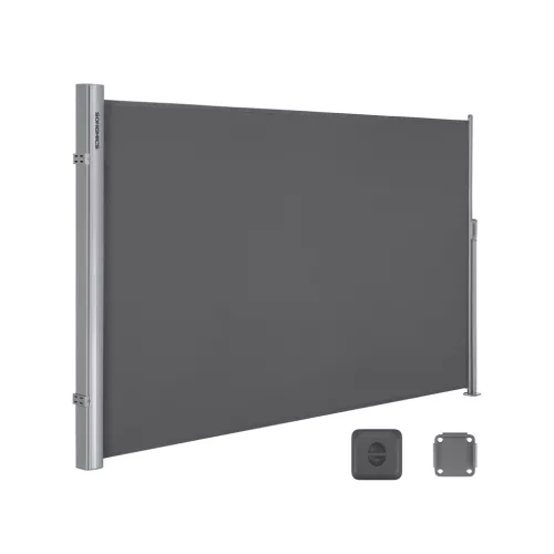 SONGMICS Prémium Oldalsó Napellenző 2x3,5m Füstszürke Alumínium