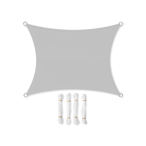 SONGMICS Prémium Napvitorla 2x3m Vízálló Poliészter Világosszürke
