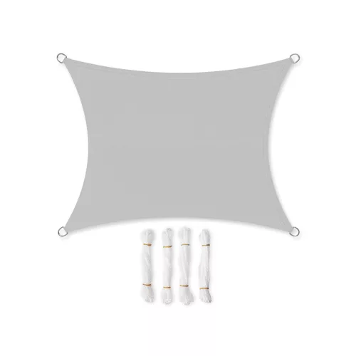 SONGMICS Prémium Napvitorla 2x3m Vízálló Poliészter Világosszürke