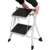 SONGMICS Összecsukható Acél Lépcső TÜV Tanúsított Csúszásgátló 150 kg Teherbírású Fehér