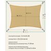 SONGMICS Prémium HDPE Napvitorla 3x4m Homokszín UV-védett Légáteresztő