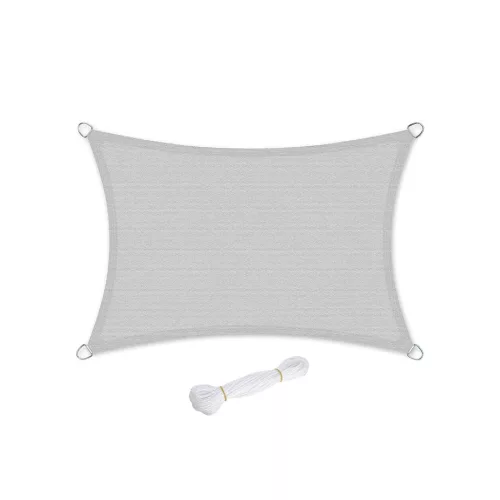 SONGMICS Prémium Napvitorla HDPE 3x4m Világosszürke UV-védelem