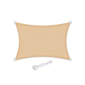   SONGMICS Premium HDPE Napvitorla 3x5m Homokszín UV-védelemmel