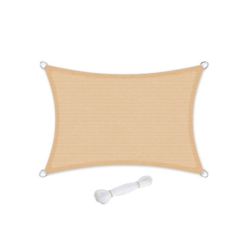 SONGMICS Premium HDPE Napvitorla 3x5m Homokszín UV-védelemmel