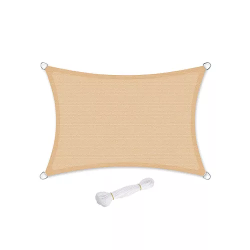 SONGMICS Premium HDPE Napvitorla 3x5m Homokszín UV-védelemmel