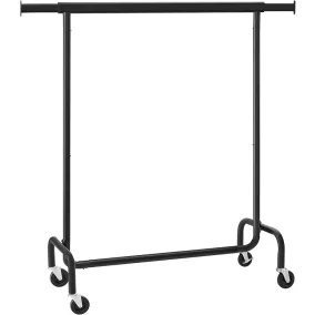   SONGMICS Prémium Gurulós Ruhaállvány Kihúzható Rúddal Matt Fekete
