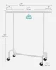 SONGMICS Heavy-Duty Ruhásállvány Kerekekkel Kihúzható Rúddal Acél Matt Fehér 130 kg Teherbírás