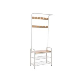   VASAGLE HSR40W Előszoba Fogas Cipőtároló Paddal Tölgy és Krém 4-az-1-ben Multifunkcionális