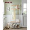 VASAGLE Modern 3-az-1-ben Előszobai Állvány Tölgy-Fehér Acélvázzal