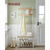 VASAGLE HSR041W09 ruhafogas cipőtároló paddal tölgy és fehér 3 az 1-ben
