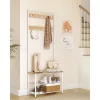 VASAGLE HSR041W09 ruhafogas cipőtároló paddal tölgy és fehér 3 az 1-ben