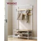   VASAGLE Industrial Előszobai Állvány Paddal és Cipőtárolóval Tölgy-Fehér