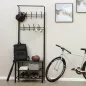   SONGMICS Modern Fém Előszobai Állófogas 18 Akasztóval és 3 Cipőtartó Polccal Fekete