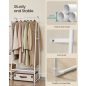   SONGMICS szabadon álló ruhaállvány 5 tárolópolccal acél fehér