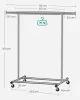 SONGMICS Mobil Ruhaállvány Kerekes Nagy Teherbírású Acél Ezüst HSR13S