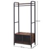 VASAGLE Industrial Nyitott Ruhásszekrény Tárolószekrénnyel Rusztikus Barna-Fekete