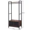 VASAGLE Industrial Nyitott Ruhásszekrény Tárolószekrénnyel Rusztikus Barna-Fekete