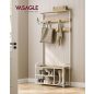   VASAGLE Modern Előszobai Állófogas Cipőspolccal Tölgy-Fehér