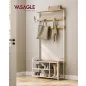   VASAGLE Modern Előszobai Állófogas Cipőspolccal Tölgy-Fehér