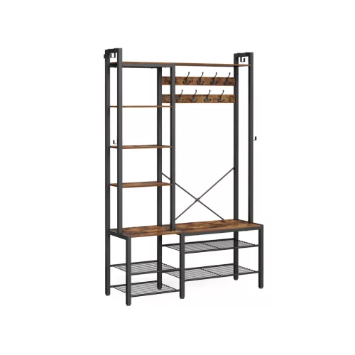 VASAGLE Vintage Előszobai Állvány Paddal és Cipőtárolóval