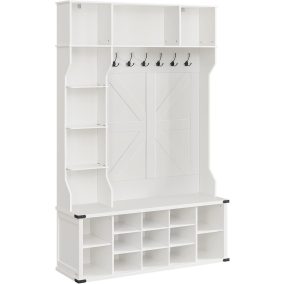   VASAGLE Country Előszobabútor Fehér Multifunkciós Tárolórendszer