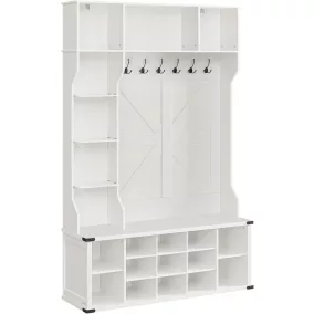   VASAGLE Country Előszobabútor Fehér Multifunkciós Tárolórendszer