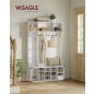   VASAGLE Country Előszobabútor Fehér Multifunkciós Tárolórendszer