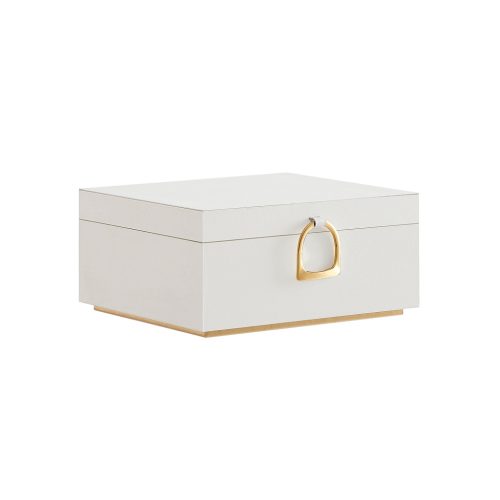 SONGMICS Elegáns Kétszintes Ékszertartó Doboz Fehér-Arany Lebegő Dizájnnal