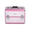SONGMICS Gyémántmintás Kozmetikai Bőrönd Rózsaszín-Ezüst