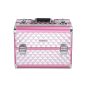   SONGMICS Gyémántmintás Kozmetikai Bőrönd Rózsaszín-Ezüst