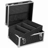 SONGMICS Professzionális Zárható Sminkdoboz Fekete Alumínium Szegéllyel