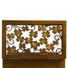 SONGMICS Virágmintás Fa Ékszertartó Doboz 6-Szintes Kivehető Fiókokkal Sötétbarna