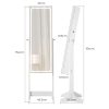 SONGMICS LED Ékszertartó Tükrös Szekrény Állítható Világítással Fehér