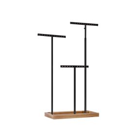   SONGMICS 2-az-1-ben Ékszertartó Állvány Rusztikus Fenyő Tálcával