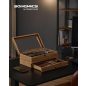   SONGMICS Prémium Óratartó Doboz 12 Rekesszel Diófa Kivitelben