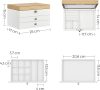 SONGMICS Elegáns 3-Szintes Ékszertartó Doboz Tükörrel Fehér-Fa
