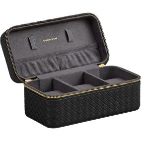   SONGMICS RONNE Luxus Óratartó Tok 3 Órához Fekete PU Bőr Kivitelben