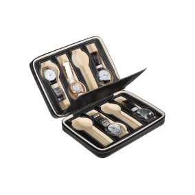   SONGMICS Hordozható Cipzáras Óratartó Doboz 8 Órához Fekete