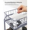 SONGMICS Kihúzható Konyhai Szervező Állvány Ezüst 2-Szintes Acél