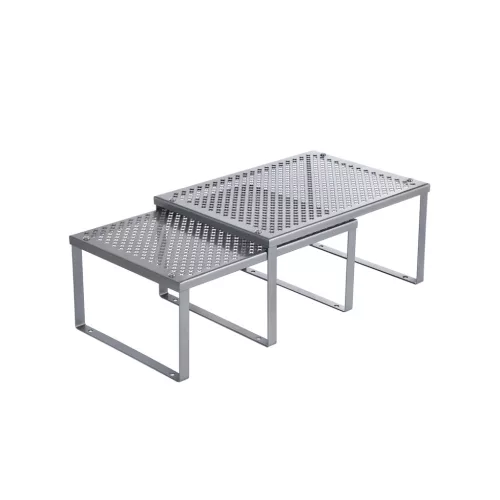 SONGMICS KCS01SV 2 Szintes Fűszertartó Polc Fém Ezüst