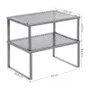 SONGMICS KCS01SV 2 Szintes Fűszertartó Polc Fém Ezüst