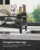 SONGMICS edényszárító állvány csepegtetőtálcával 360° forgatható kifolyóval acél fekete 31 x 42 x 18,5 cm