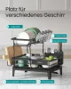 SONGMICS KCS551BH01 kétszintes edényszárító állvány acél fekete 360° forgatható csőrrel