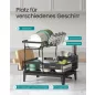  SONGMICS KCS551BH01 kétszintes edényszárító állvány acél fekete 360° forgatható csőrrel