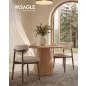   VASAGLE Étkezőszék Szett 2 db Kárpitozott Tömörfa Lábakkal Cappuccino Bézs Mid-Century Modern