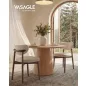   VASAGLE Étkezőszék Szett 2 db Kárpitozott Tömörfa Lábakkal Cappuccino Bézs Mid-Century Modern